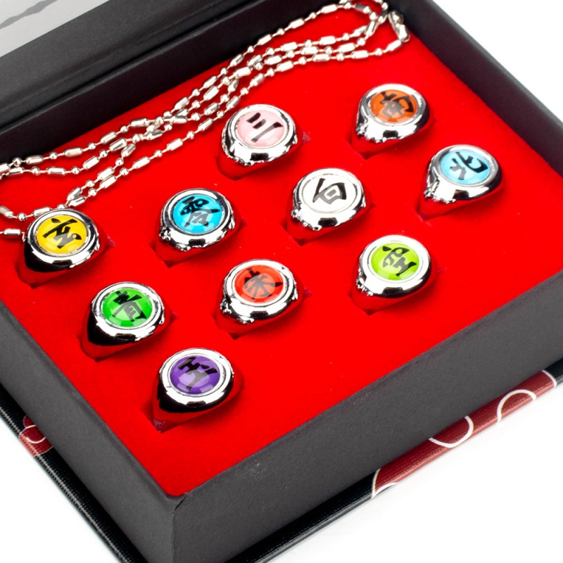 Kids Toys Supplier - 10 Buah/Set Cincin Logam Anime Akatsuki