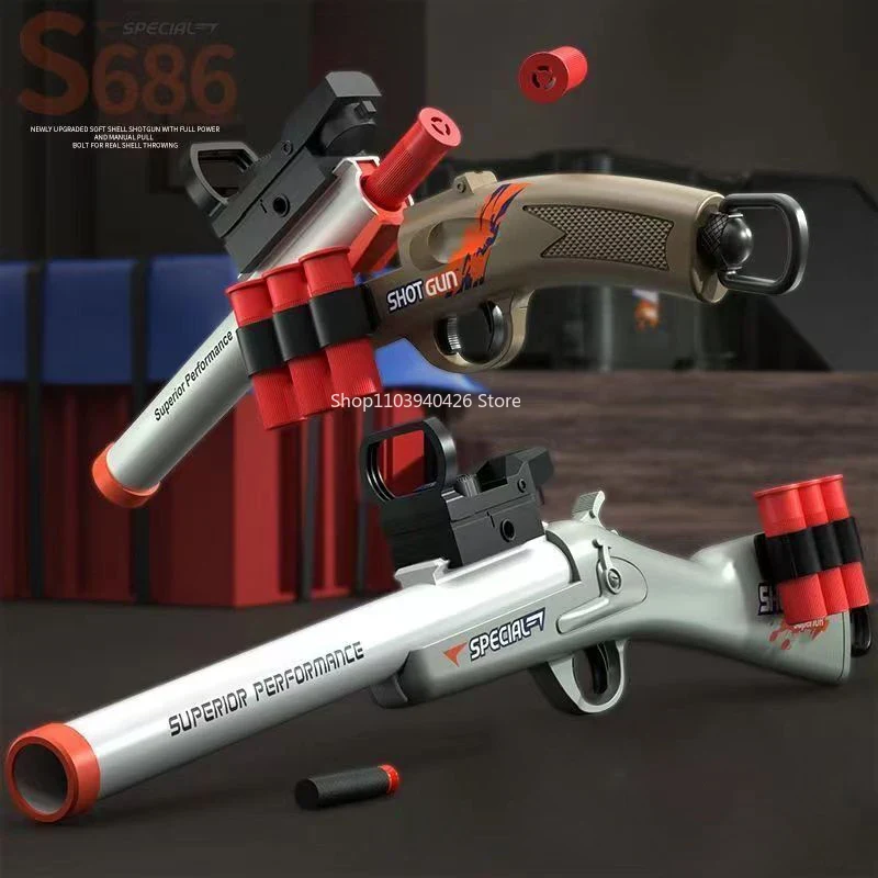 Foam Dart Gun - S686 Pistol Mainan Shotgun Pelontar Peluru