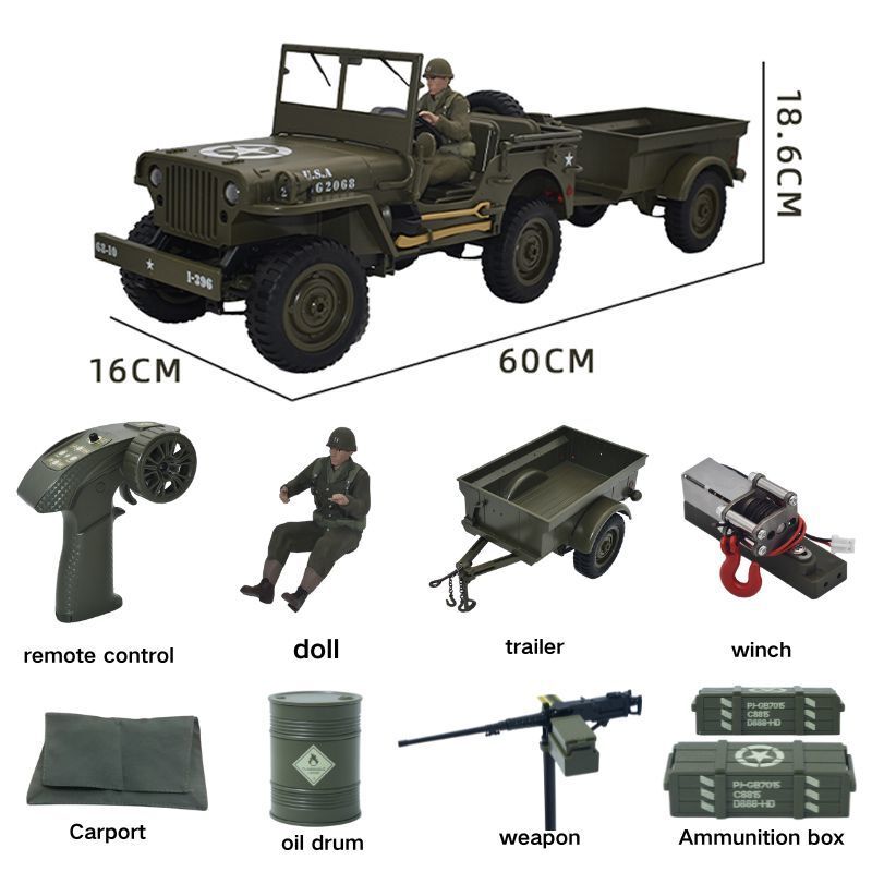 JJRC C8815 Mobil RC 1941 JEEP  - Kids Toys Under $10 ulasan dan harga