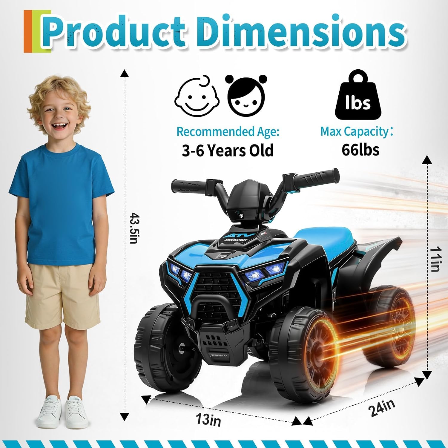 ATV Quad Anak-Anak 6V Biru, 39 - Kids Toys Quad ulasan dan harga