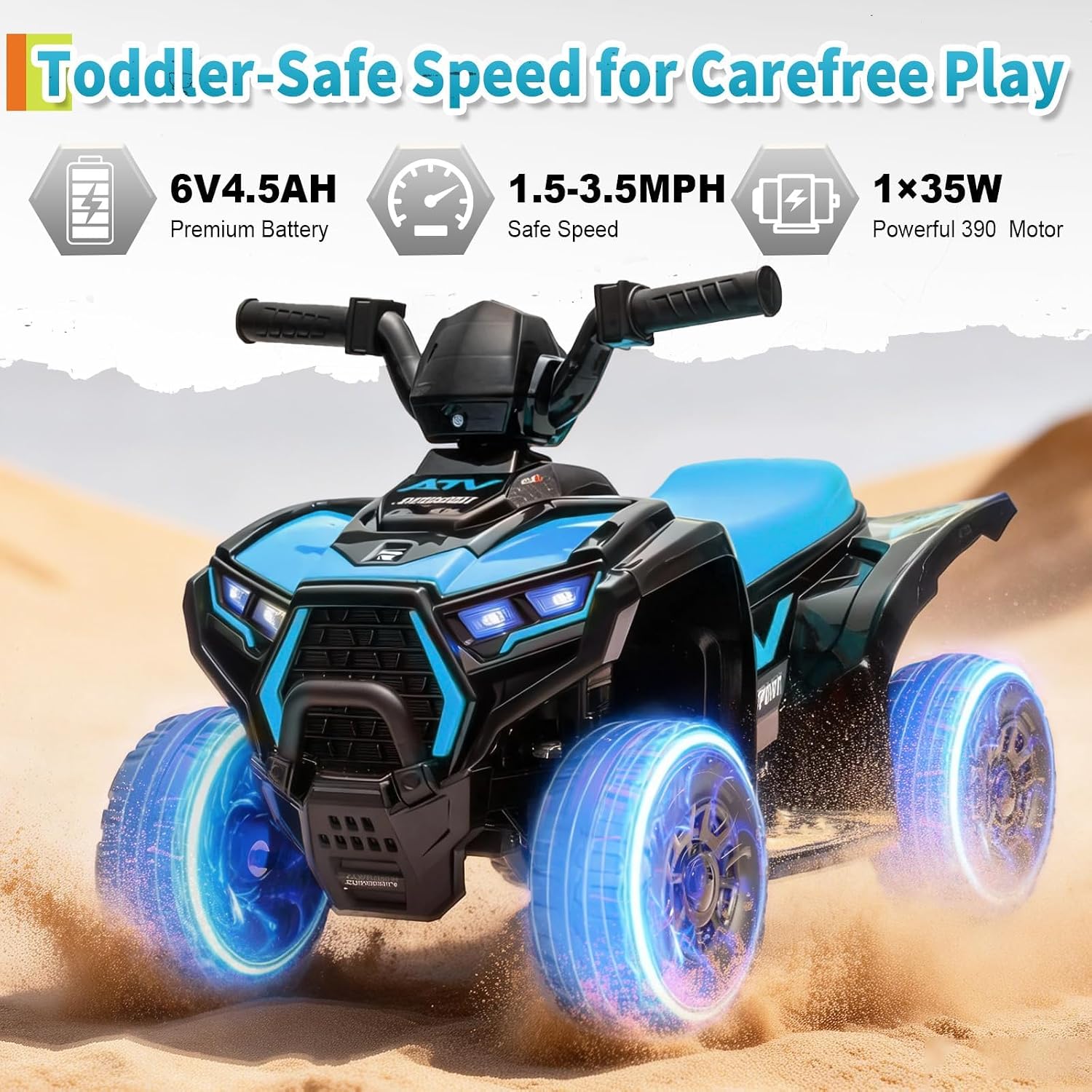 ATV Quad Anak-Anak 6V Biru, 39 - Kids Toys Quad ulasan dan harga